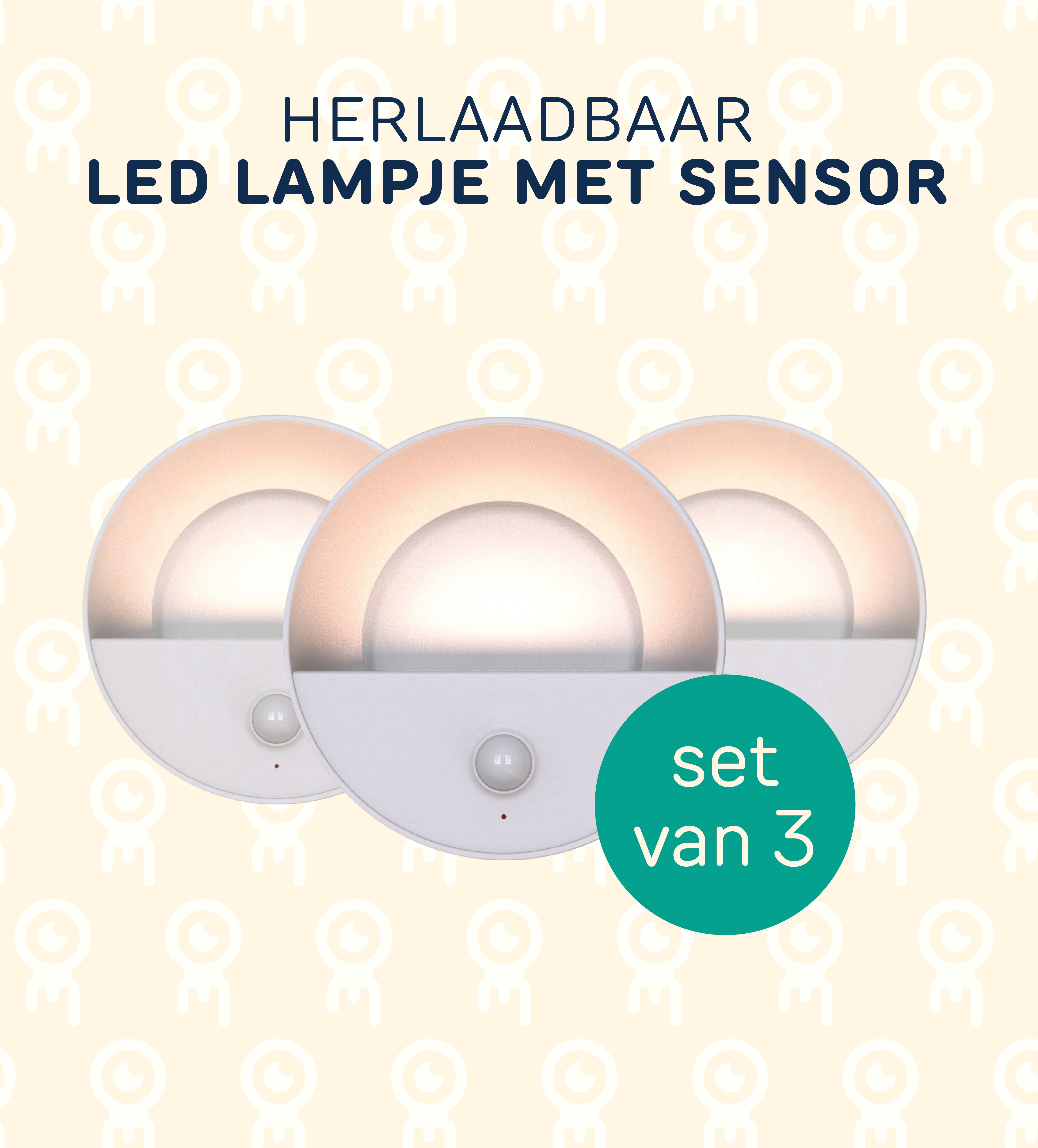 LED lampje met sensor – Set van 3