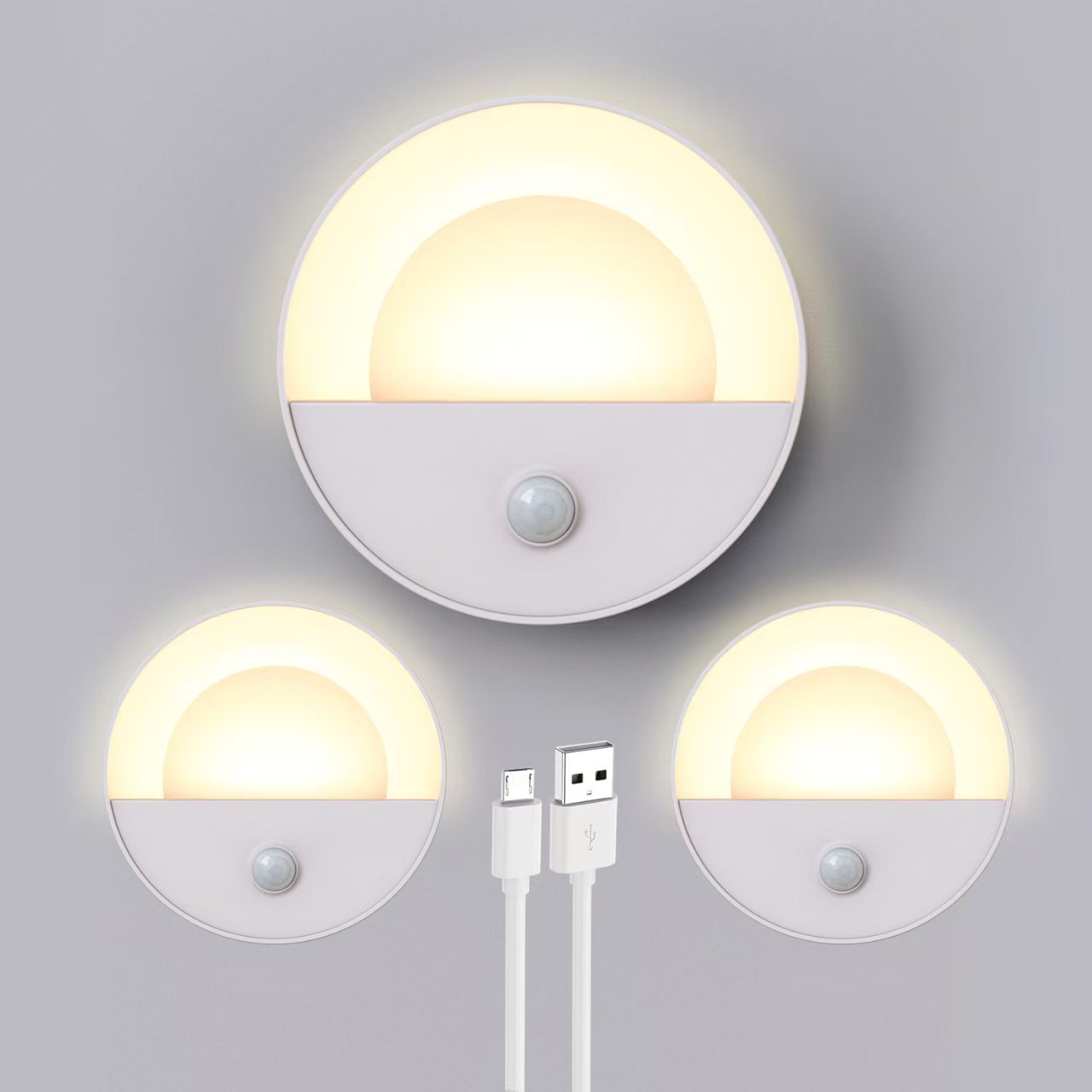 LED lampje met sensor – Set van 3