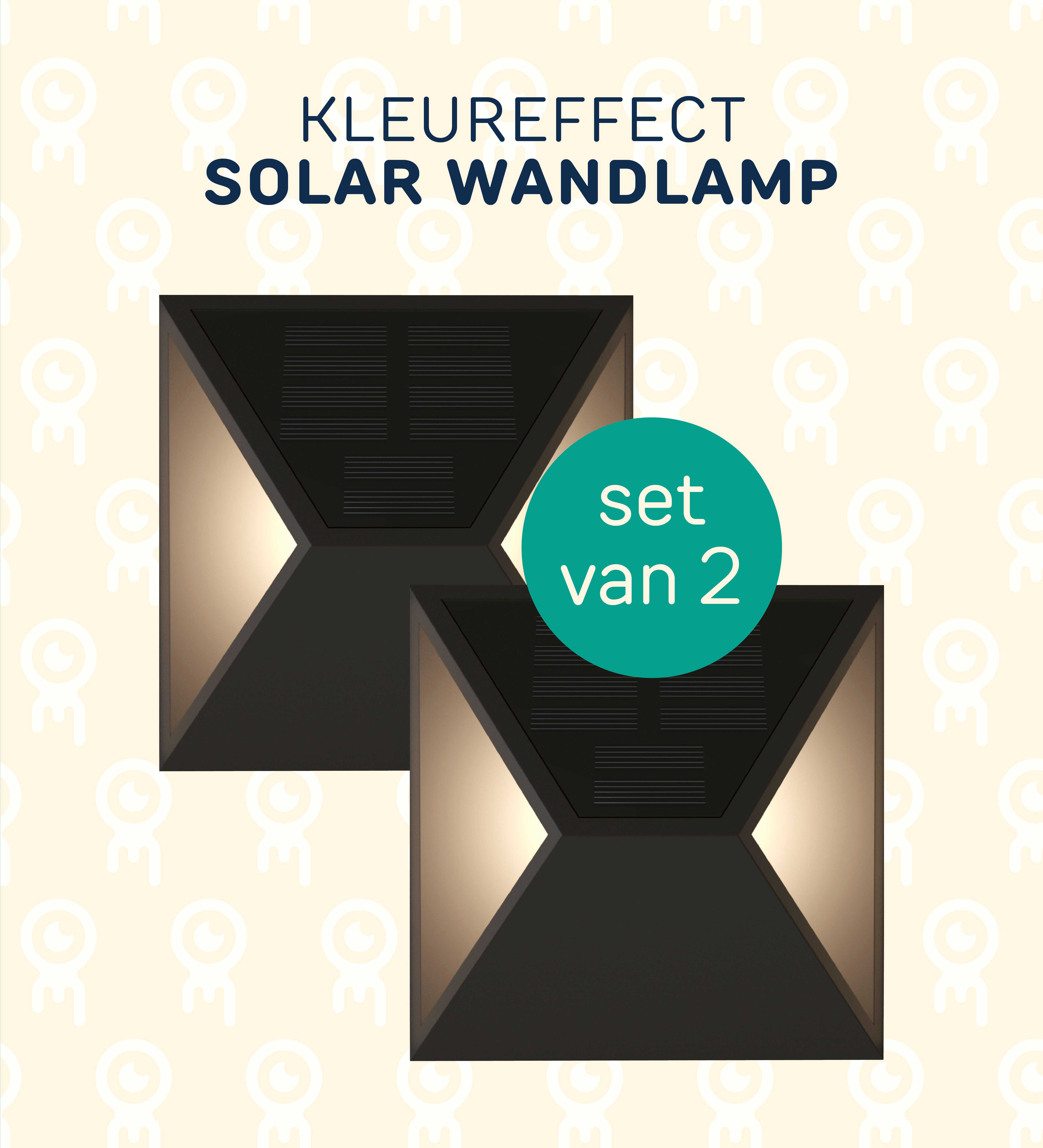 Solar Wandlamp - RGB - set van 2